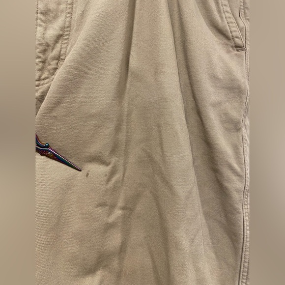 L.L. Bean Mens Size 32X30 Cotton Khaki Flannel Lined Chino Pants Zip Pocket - Picture 11 of 14